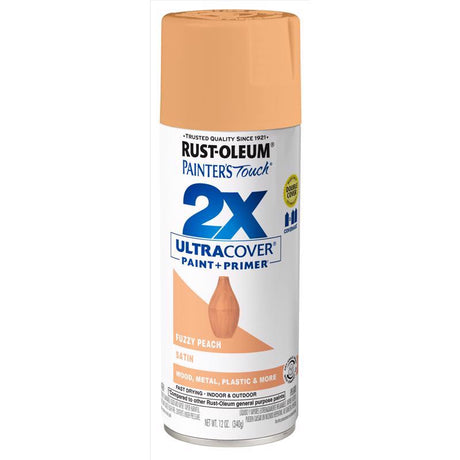 Rust-Oleum Painter's Touch Satin Fuzzy Peach Paint+Primer Spray Paint 12 oz