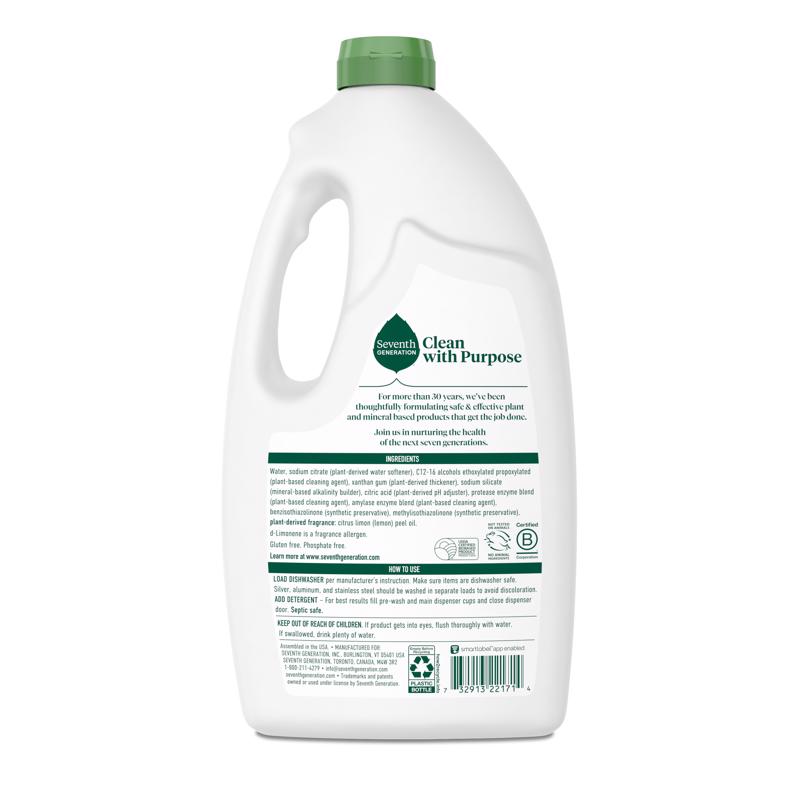 Seventh Generation Lemon Scent Gel Dishwasher Detergent 42 oz 1 pk