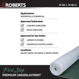 Roberts First Step 3-in-1 Underlayment Roll 2 mil X 40 in. W X 30 ft. L Plastic Green 1 pk