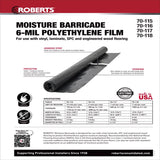 Roberts First Step Moisture Barricade Film 6 mil X 10 ft. W X 12 ft. L Polyethylene Black 1 pk