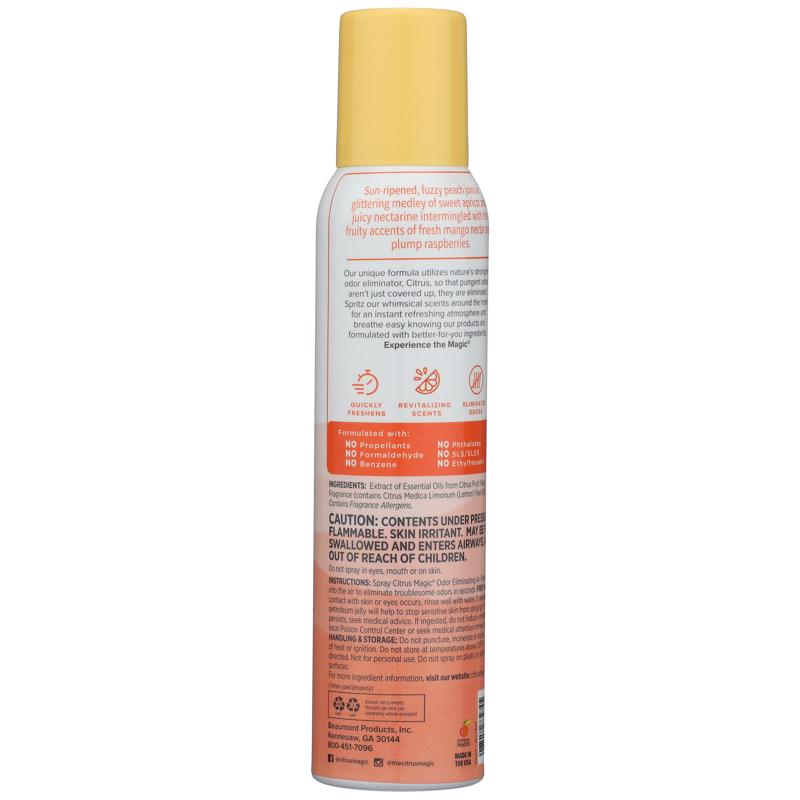 Citrus Magic Georgia Peach Scent Air Freshener Spray 3 oz Aerosol 1 pk