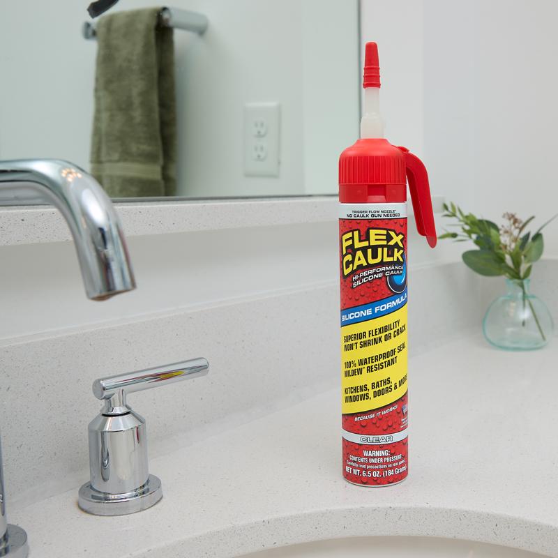 Flex Seal Family of Products Flex Caulk Clear Silicone All Purpose Caulk 6.5 oz