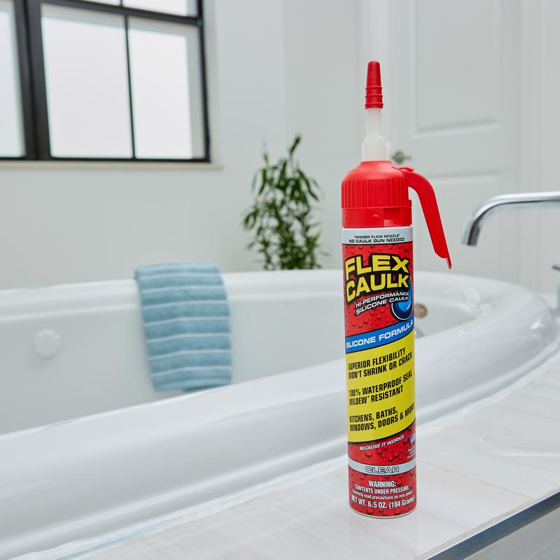 Flex Seal Family of Products Flex Caulk Clear Silicone All Purpose Caulk 6.5 oz