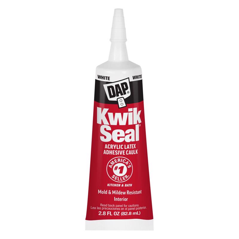 DAP Kwik Seal White Acrylic Latex Kitchen and Bath Adhesive Caulk 2.8 oz