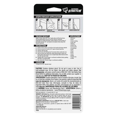 DAP Extreme Stretch White Acrylic Urethane Elastomeric Window and Door Sealant 2.8 oz