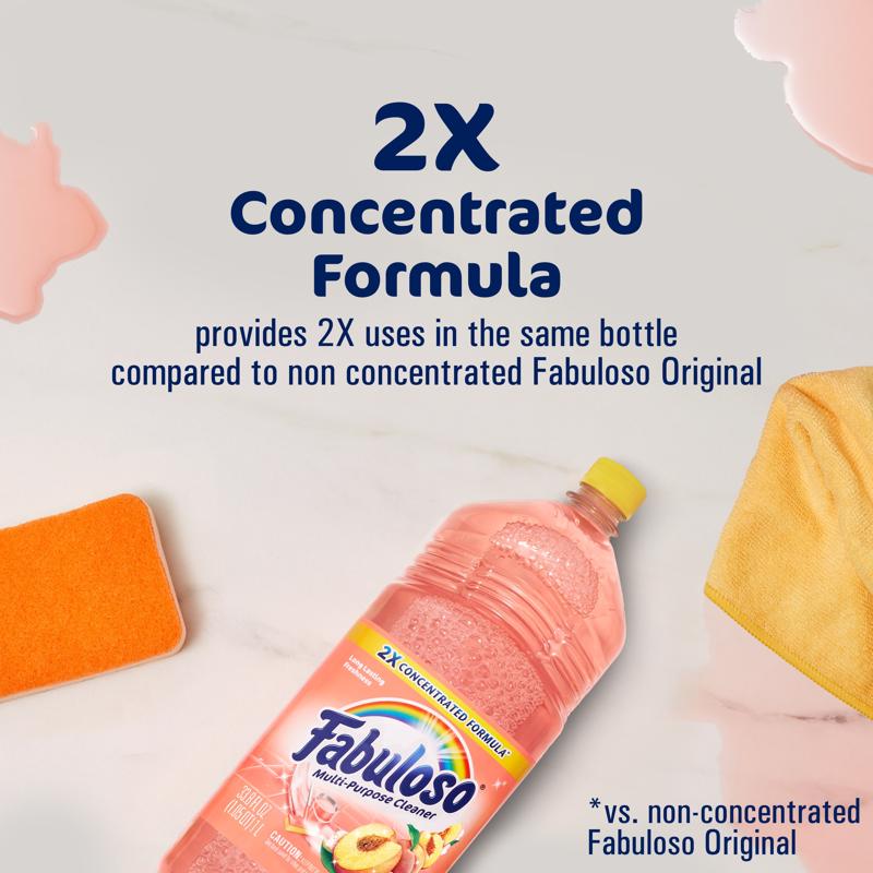 Fabuloso Peach Scent Concentrated All Purpose Cleaner Liquid 33.8 oz