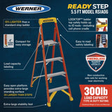 Werner 5.5 ft. H Fiberglass Platform Ladder Type IA 300 lb. capacity