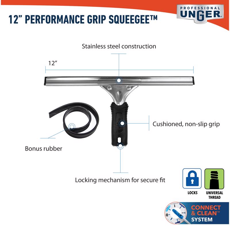 Unger 12 in. Rubber Window Squeegee