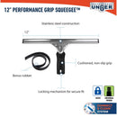 Unger 12 in. Rubber Window Squeegee