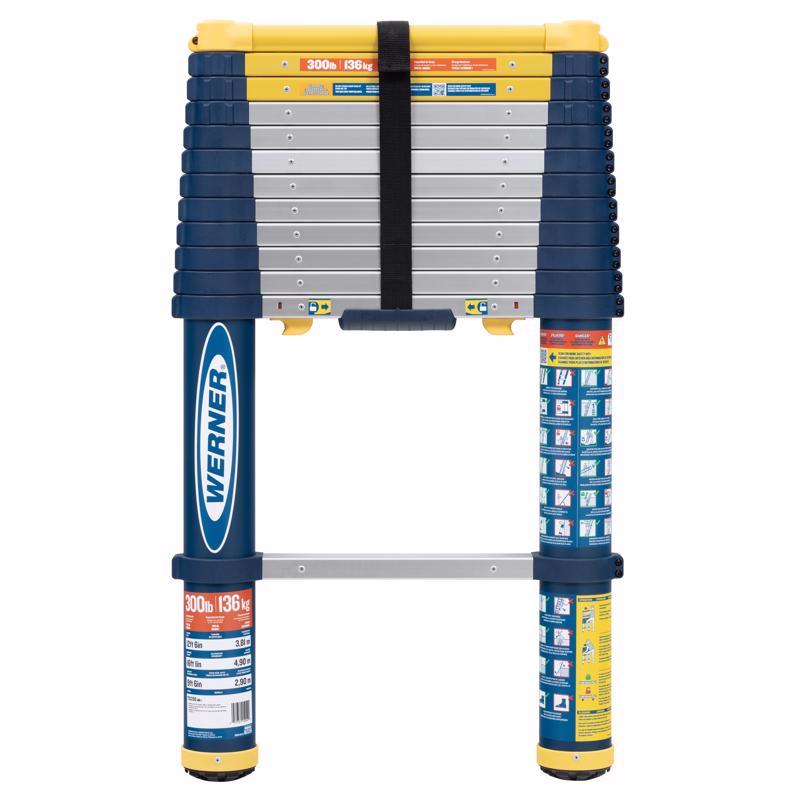 Werner 12.5 ft. H Aluminum Telescoping Multi-Position Ladder Type IA 300 lb. capacity