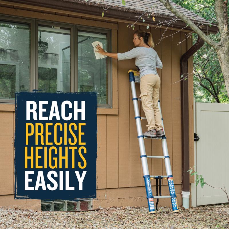 Werner 12.5 ft. H Aluminum Telescoping Multi-Position Ladder Type IA 300 lb. capacity