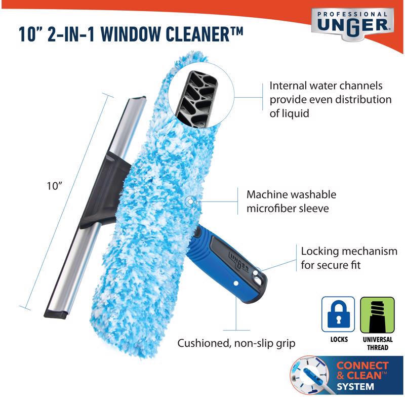 Unger 10 in. Rubber Window Squeegee/Scrubber