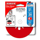 Diablo 5 in. Aluminum Oxide Center Mount Fiber Disc 24 Grit Extra Coarse 4 pk