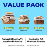 Happy Hour Fresh Scent Laundry Detergent Sheets 60 Sheet Capacity 1 pk