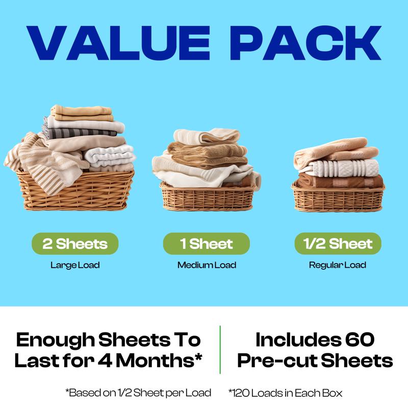 Happy Hour Fresh Scent Laundry Detergent Sheets 60 Sheet Capacity 1 pk