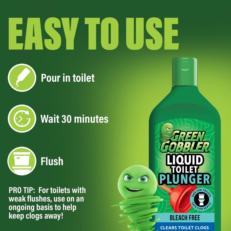 Green Gobbler Liquid Toilet Clog Remover 12 fl. oz.