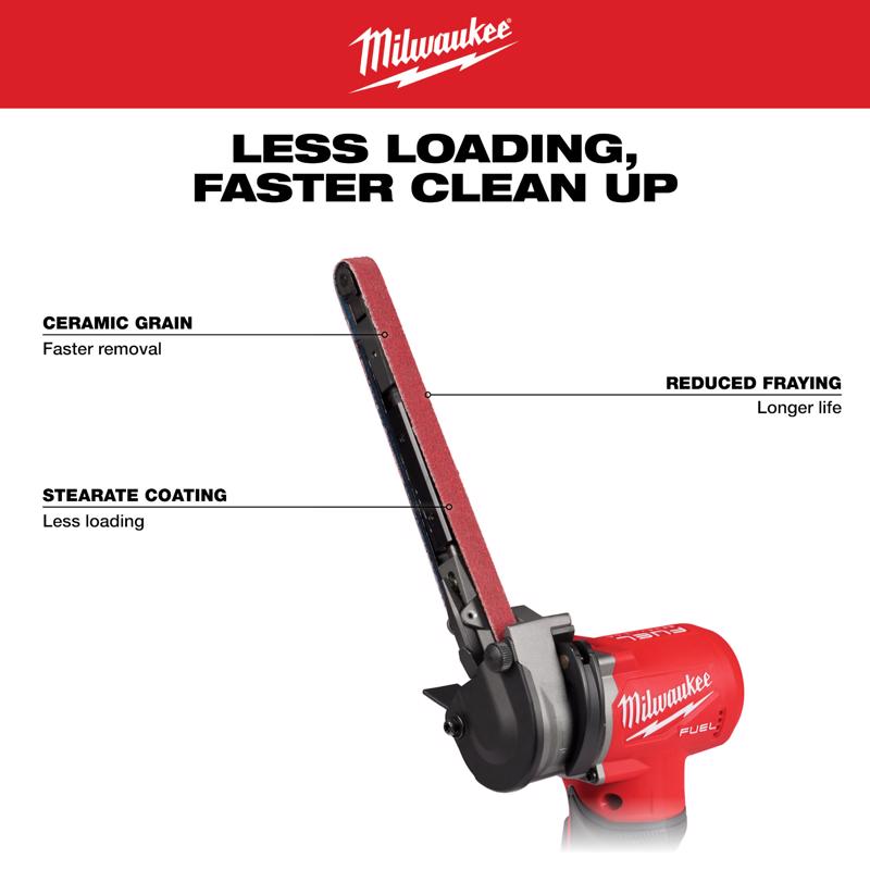 Milwaukee 18 in. L X 0.5 in. W Ceramic Sanding Belt 4 pk