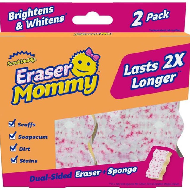 Scrub Daddy Eraser Mommy Non-Scratch Eraser Sponge For Household 5.5 in. L 2 pk