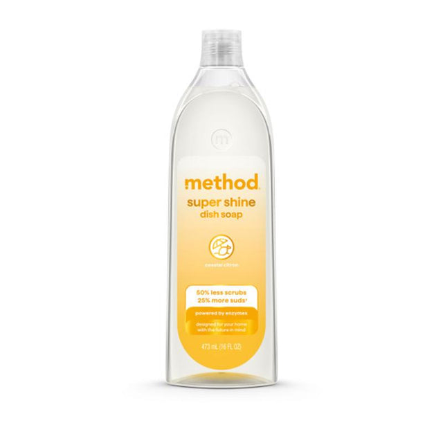 Method Super Shine Coastal Citron Scent Liquid Dish Soap 16 oz 1 pk