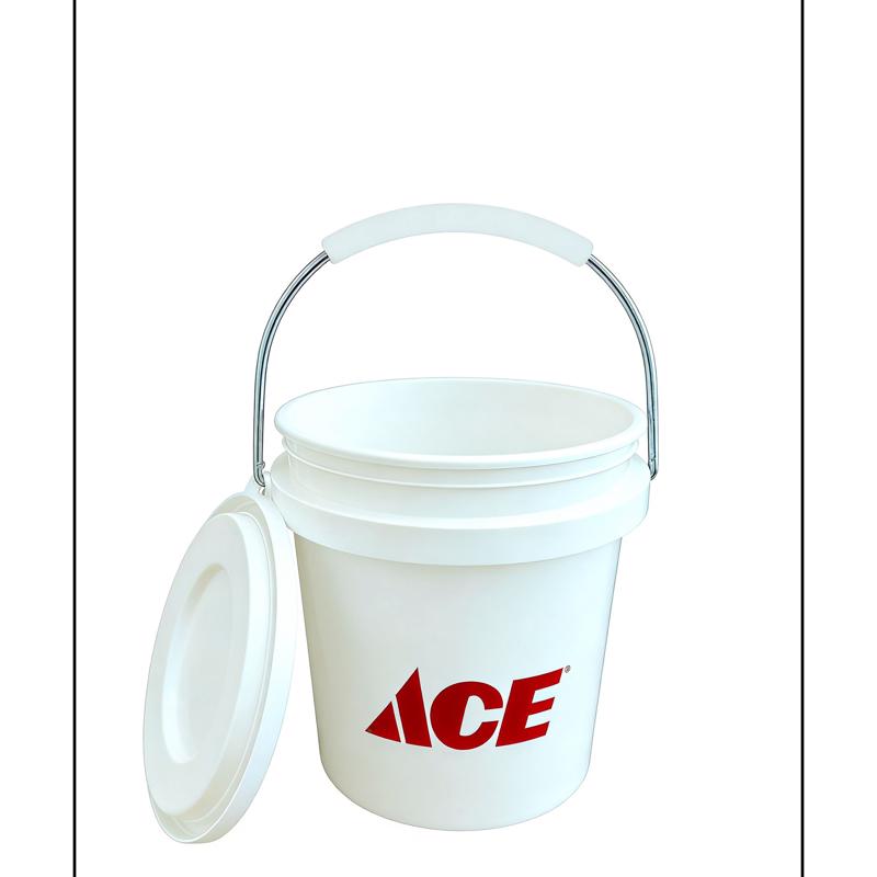 Ace Mini Bucket with Lid White 0.5 qt Plastic Bucket