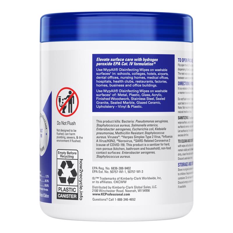Wypall Polyester/Polyamide/Polypropylene Disinfecting Wipes 5.7 in. W X 7 in. L 555 sheet 185 pk