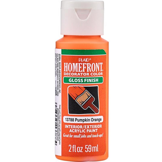 Homefront Gloss Pumpkin Orange Craft Paint Exterior and Interior 2 oz