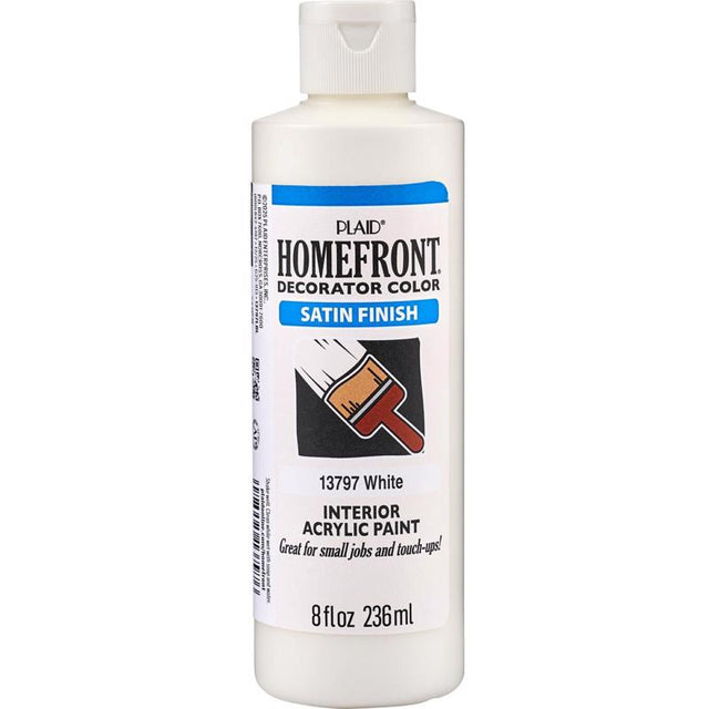 Homefront Satin White Craft Paint Exterior and Interior 8 oz