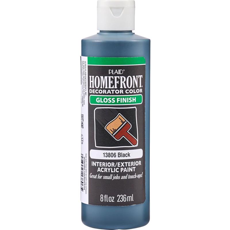 Homefront Gloss Black Craft Paint Exterior and Interior 8 oz