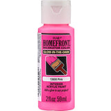 Homefront Glow-In-The-Dark Pink Craft Paint Exterior and Interior 2 oz