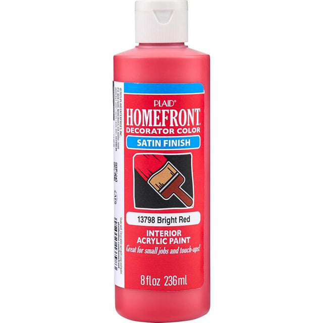Homefront Satin Bright Red Craft Paint Exterior and Interior 8 oz