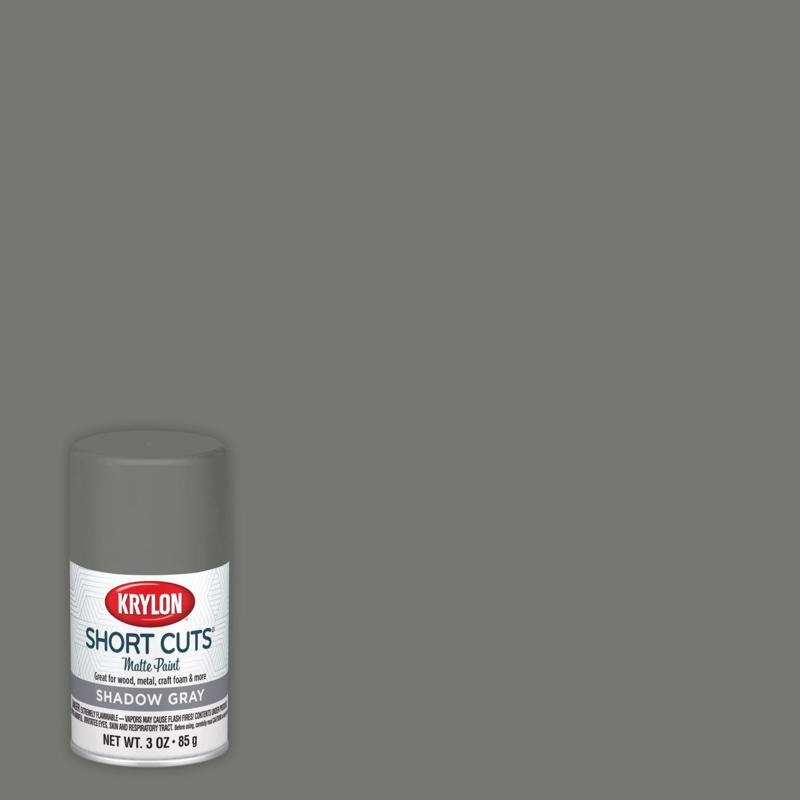 Krylon Short Cuts Matte Shadow Gray Craft Spray Paint 3 oz