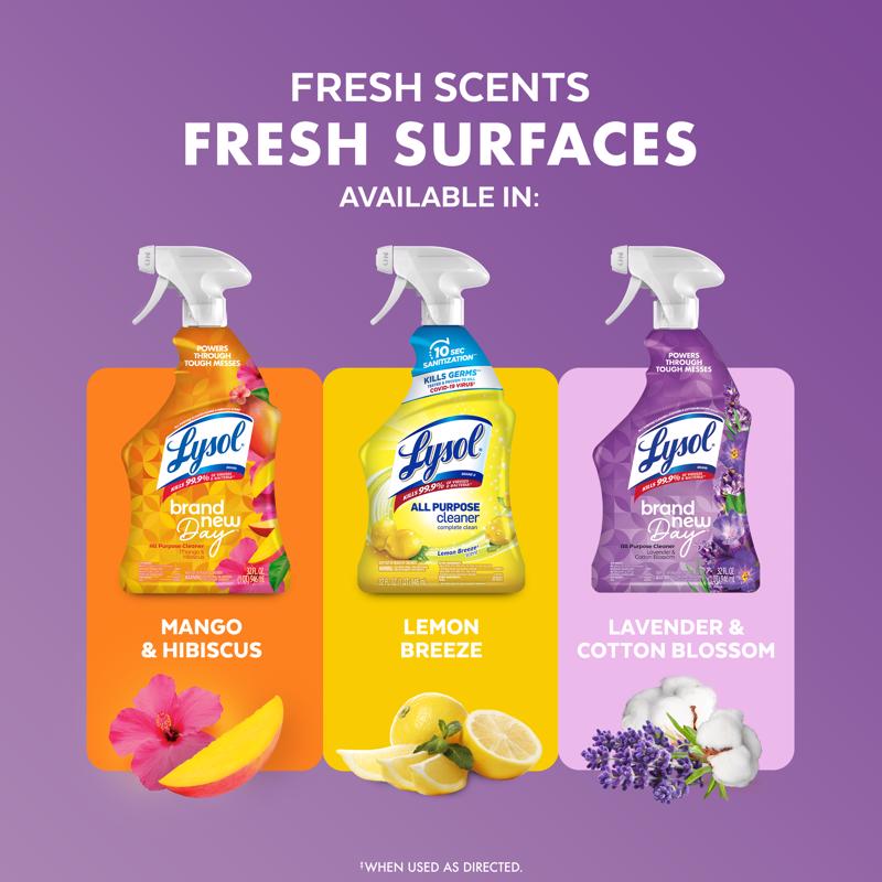 Lysol Brand New Day Lavender and Cotton Blossom Scent Disinfectant 32 oz