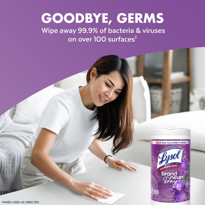Lysol Lavender and Cotton Blossom Scent Disinfecting Wipes 16.7 oz.
