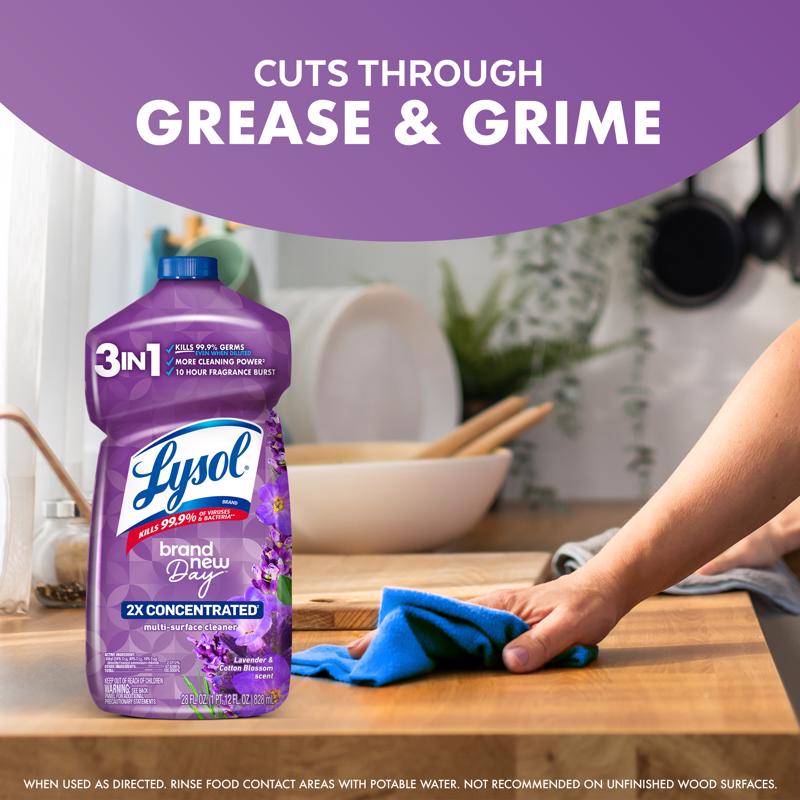 Lysol Brand New Day Lavender and Cotton Blossom Scent Concentrated Multi-Surface Cleaner Liquid 28 o