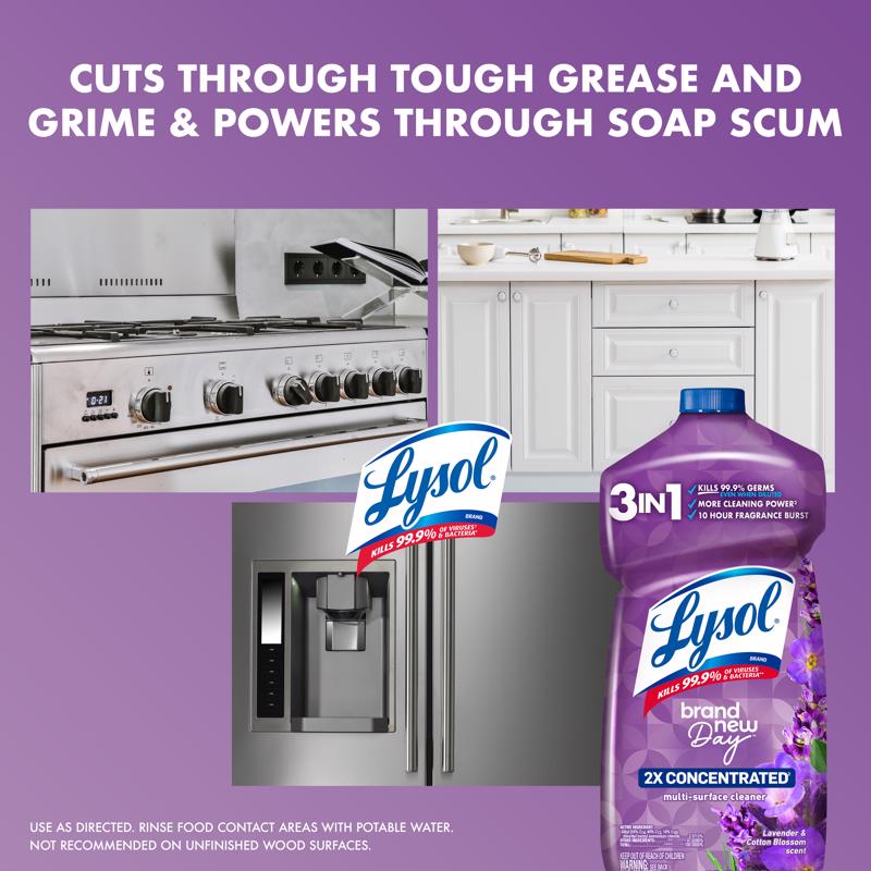 Lysol Brand New Day Lavender and Cotton Blossom Scent Concentrated Multi-Surface Cleaner Liquid 28 o