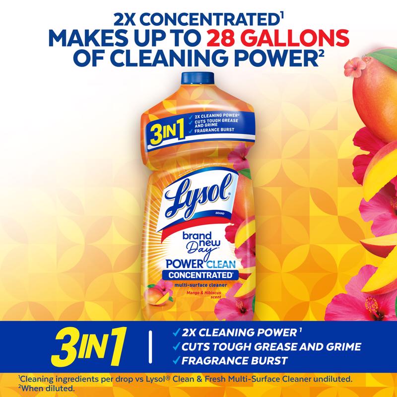 Lysol Brand New Day Mango and Hibiscus Scent Concentrated Multi-Surface Cleaner Liquid 28 oz