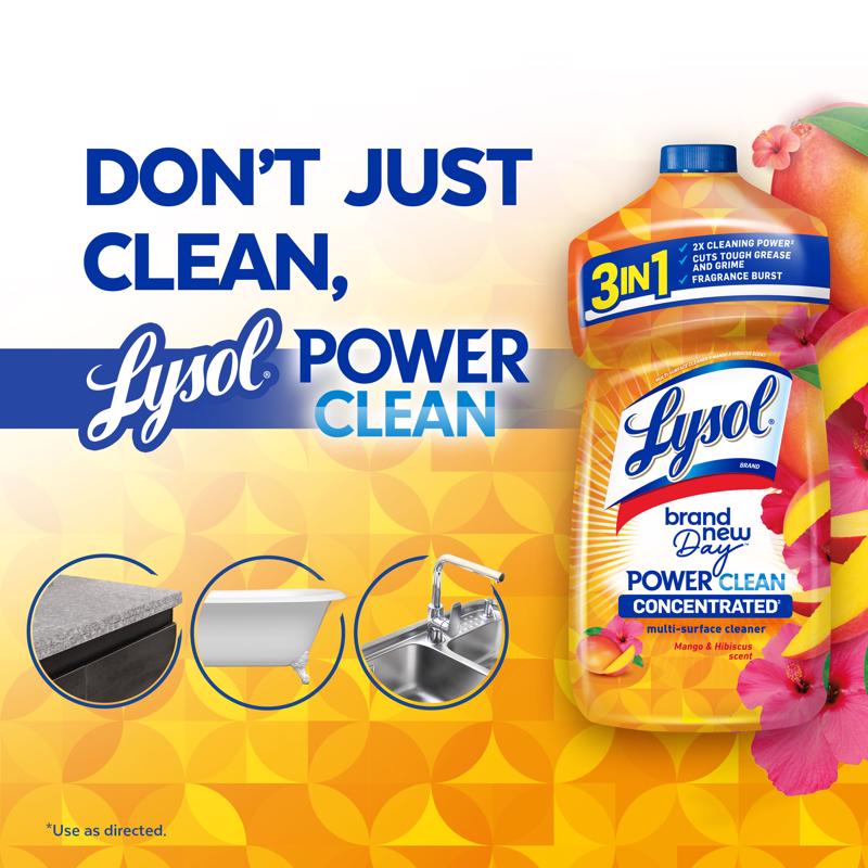 Lysol Brand New Day Mango and Hibiscus Scent Concentrated Multi-Surface Cleaner Liquid 28 oz