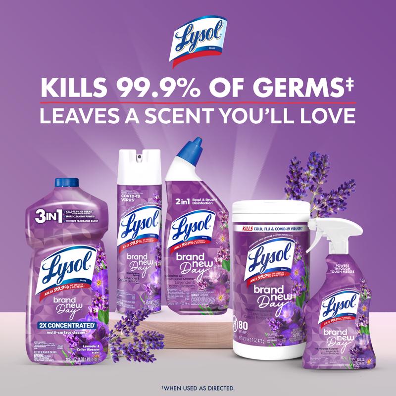 Lysol Brand New Day Lavender and Cotton Blossom Scent Toilet Bowl Cleaner 24 oz Gel