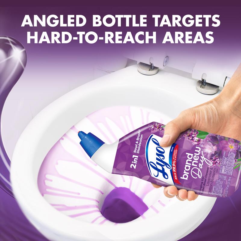 Lysol Brand New Day Lavender and Cotton Blossom Scent Toilet Bowl Cleaner 24 oz Gel