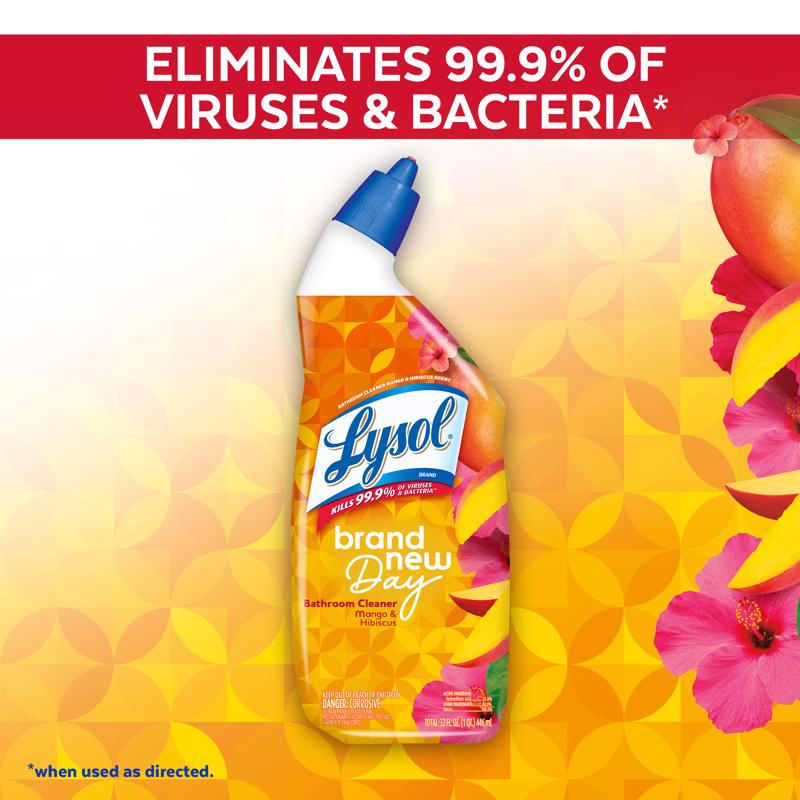 Lysol Brand New Day Mango and Hibiscus Scent Toilet Bowl Cleaner 24 oz Gel