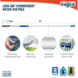 Unger 60 in. L X 1 in. D Aluminum Water Flow Pole Silver/Blue
