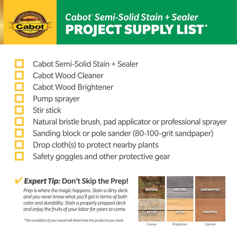Cabot Semi-Solid Tintable Neutral Base Oil-Based Alkyd Stain and Sealer 7.25 fl. oz.