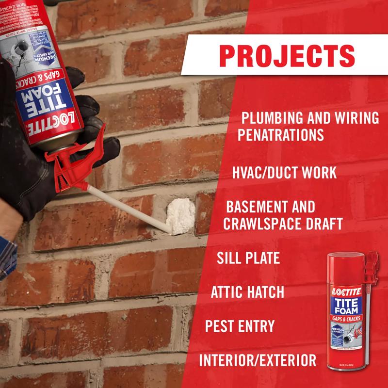Loctite TiteFoam White Polyurethane Gaps and Cracks Foam Sealant 12 oz