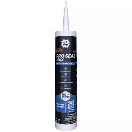 GE Pro Max White Silicone 1 Window and Door Caulk Sealant 9 fl. oz.