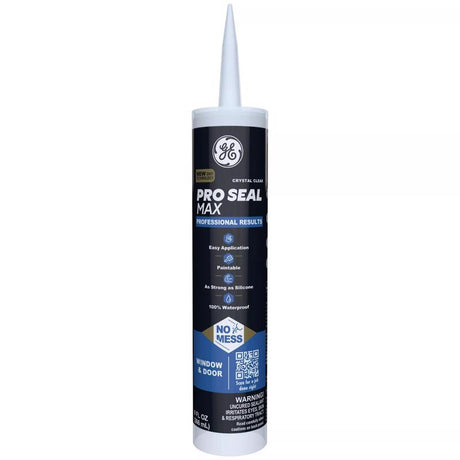 GE Pro Max Crystal Clear Silicone 1 Window and Door Caulk Sealant 9 fl. oz.