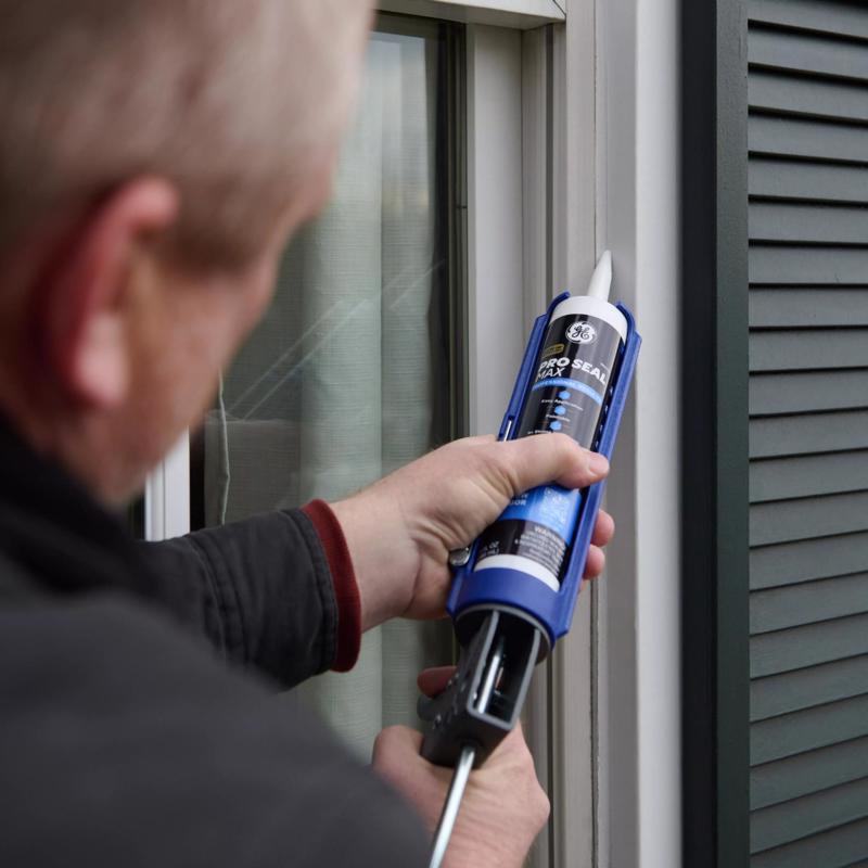 GE Pro Max Crystal Clear Silicone 1 Window and Door Caulk Sealant 9 fl. oz.