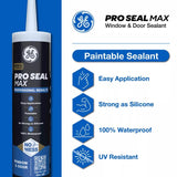 GE Pro Max Crystal Clear Silicone 1 Window and Door Caulk Sealant 9 fl. oz.