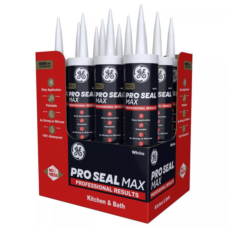 GE Pro Max White Silicone 1 Kitchen and Bath Caulk Sealant 9 fl. oz.