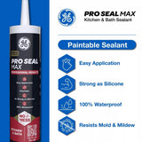 GE Pro Max White Silicone 1 Kitchen and Bath Caulk Sealant 9 fl. oz.