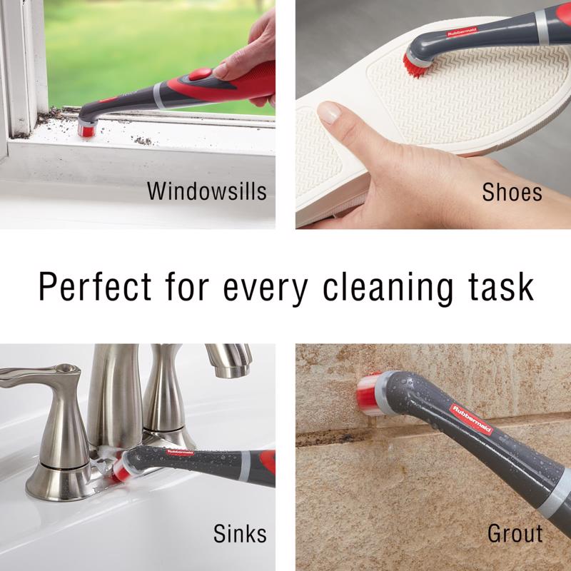 Rubbermaid 0.75 in. W Medium Bristle 4.5 in. Plastic/Rubber Handle Cordless Scrubbing Device